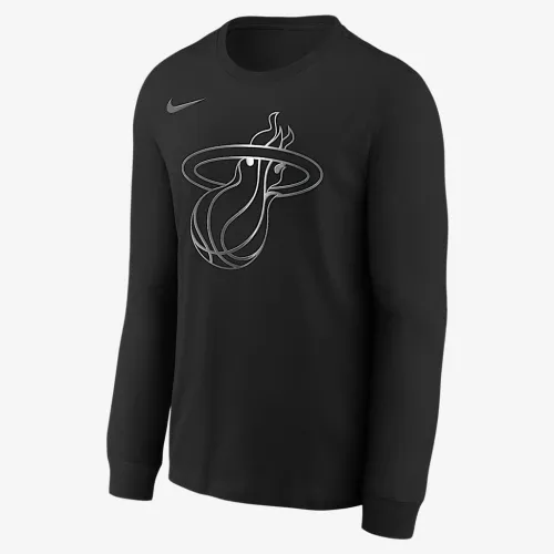 Miami Heat Courtside Big детские Nike NBA Boxy Long-Sleeve футболка цвет черный