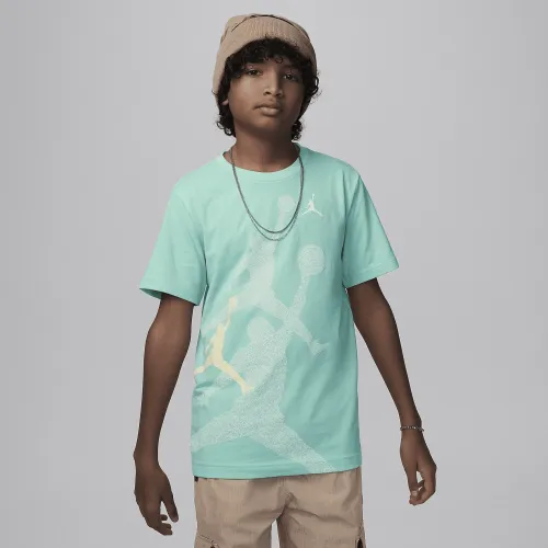 Nike Jordan Big дитячі Gradient Stacked Jumpman футболка колір зелений