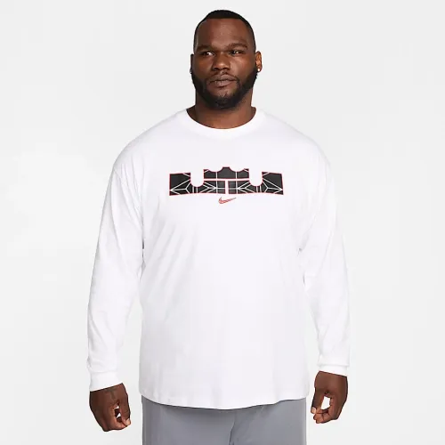 Nike LeBron мужские Max90 Long-Sleeve баскетбольные футболка цвет белый