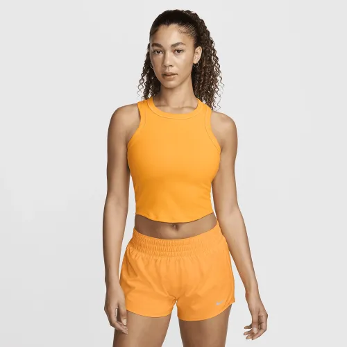 Nike One Fitted жіноча Dri-FIT Cropped Tank Top Yellow