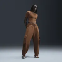 Nike Sportswear жіноча Low-Rise оверсайз French Terry Open-Hem Pants колір коричневий