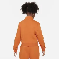 Nike Sportswear Club Fleece Big детские (Girls') 1/2-Zip Long-Sleeve Top Orange
