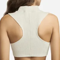 Nike Sportswear Chill Rib женская Tight Mock-Neck Cropped Tank Top цвет коричневый