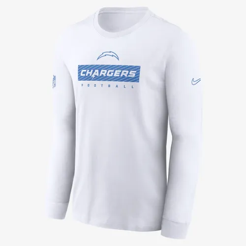 Los Angeles Chargers Sideline Team Issue чоловічі Nike Dri-FIT NFL Long-Sleeve футболка колір білий