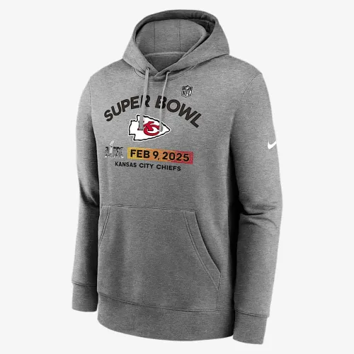 Kansas City Chiefs Super Bowl LIX Bound Team Logo чоловічі Nike NFL Pullover Толстовка з капюшоном колір сірий