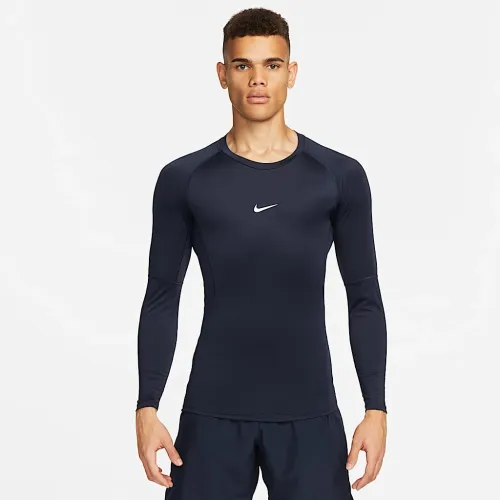 Nike Pro мужские Dri-FIT Tight Long-Sleeve Fitness Top синий