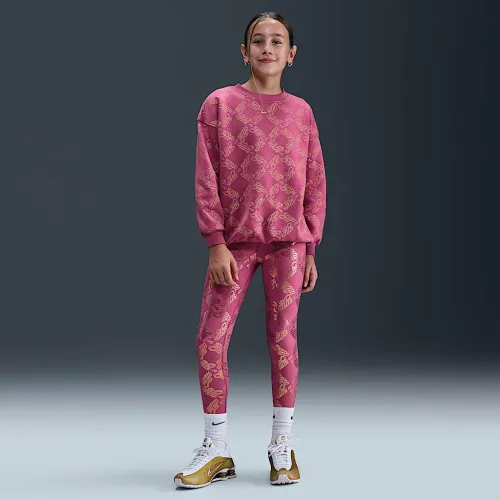 Nike One Big детские (Girls') Dri-FIT Printed лосины цвет фиолетовый