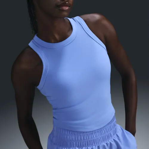 Nike One Fitted жіноча Dri-FIT Cropped Tank Top блакитний