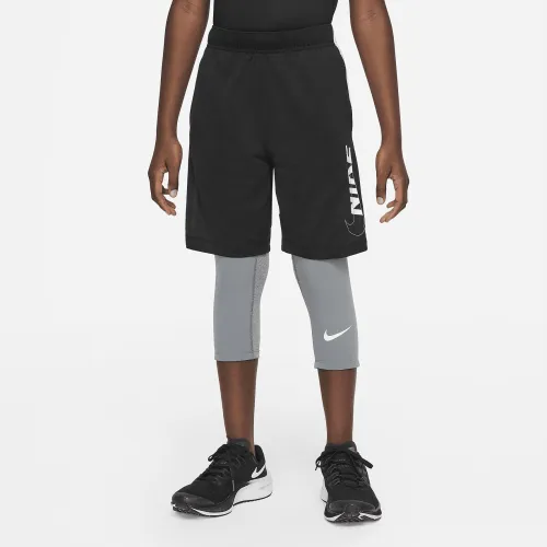 Nike Pro Dri-FIT Big дитячі (для хлопчиків) 3/4-Length Tights колір сірий