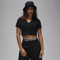 Nike Jordan жіноча Short-Sleeve Knit Top колір чорний