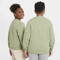 Nike Sportswear Club Fleece Big детские свитшот (Extended Size) цвет зеленый