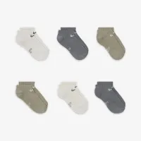 Nike Dri-FIT Performance Basics Big Kids' No-Show Socks (6 Pairs) Grey