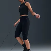 Nike Zenvy женская Gentle-Support С высокой Талией Capri лосины цвет черный