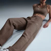 Nike Sportswear Phoenix Fleece жіноча З високою талією Wide-Leg Sweatpants колір коричневий