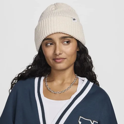 Nike Peak Waffle Knit Beanie колір коричневий