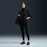 Nike One женская Therma-FIT оверсайз 1/2-Zip Fleece Top цвет черный