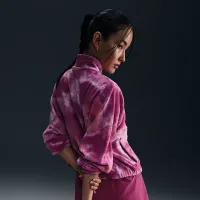 Nike One жіноча Therma-FIT оверсайз 1/2-Zip Fleece Printed Top колір фіолетовий