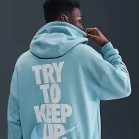 Nike Club мужские оверсайз French Terry Pullover Толстовка с капюшоном синий