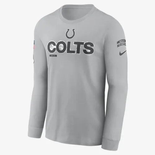 Indianapolis Colts Salute to Service Mascot Edge Legend чоловічі Nike NFL Long-Sleeve футболка колір сірий