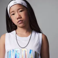 Nike Jordan Big дитячі 23 Printed Metallic Jersey колір сірий