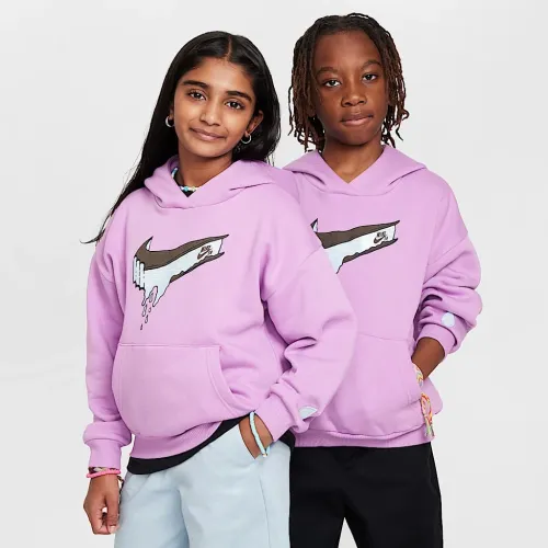 Nike SB EasyOn Big дитячі оверсайз Pullover Skate Толстовка з капюшоном колір фіолетовий