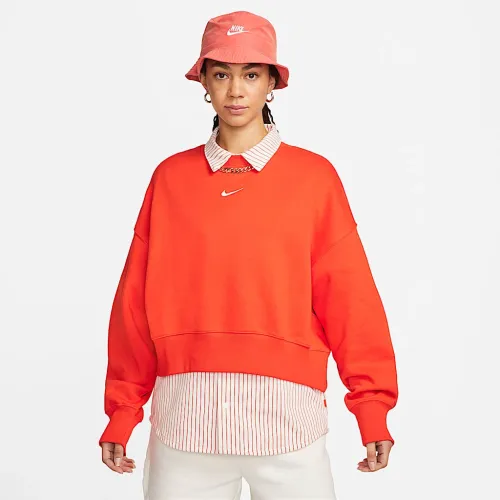 Nike Sportswear Phoenix Fleece жіноча Over-оверсайз Crew-Neck світшот колір червоний