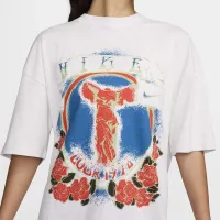 Nike Sportswear Essential жіноча оверсайз футболка колір коричневий