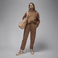 Nike Jordan Flight Fleece женская Satin-Lined Pullover Толстовка с капюшоном цвет коричневый