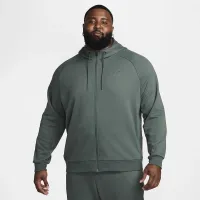 Nike Primary Fleece мужские Dri-FIT UV Full-Zip Performance Толстовка с капюшоном цвет зеленый