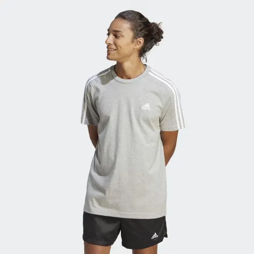 Футболка adidas Essentials Single Jersey 3-Stripes IC9337 - Серая