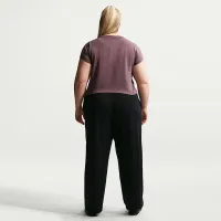 Nike Sportswear Chill Knit женская Cropped футболка (большие размеры) цвет фиолетовый