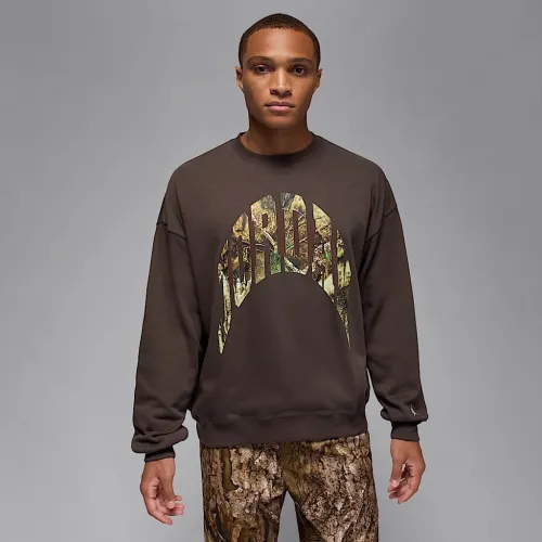 Nike Jordan Brooklyn чоловічі French Terry Realtree Crew-Neck світшот колір коричневий