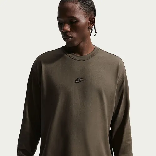 Nike Sportswear Premium Essentials мужские Long-Sleeve футболка цвет коричневый