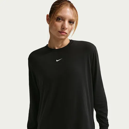 Nike One Relaxed жіноча Dri-FIT Long-Sleeve Top колір чорний