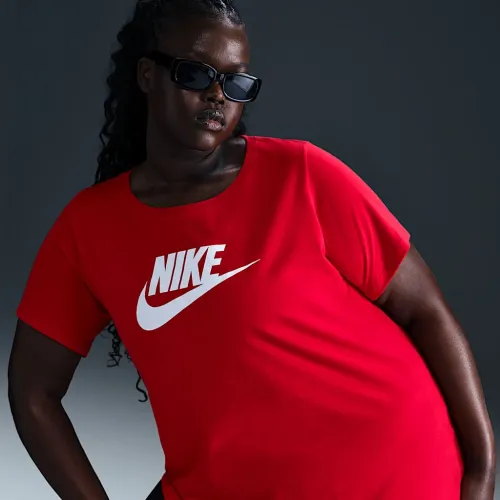 Nike Sportswear Essentials жіноча Logo футболка (великі розміри) колір червоний