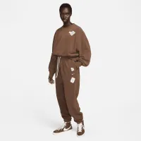 Nike Naomi Osaka Phoenix Fleece женская С высокой Талией оверсайз Pants цвет коричневый