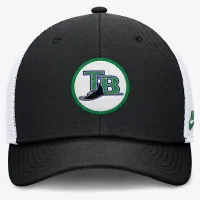 Tampa Bay Rays Cooperstown Rise чоловічі Nike Dri-FIT MLB Trucker Adjustable Hat колір чорний