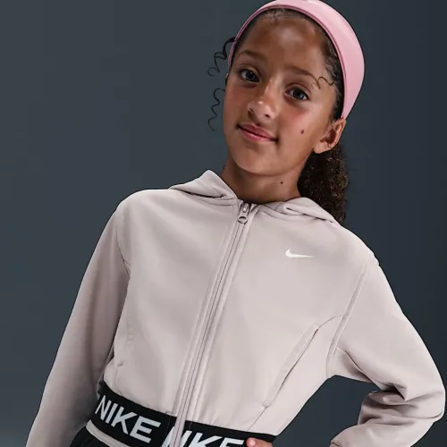 Nike Pro Fleece Big детские (Girls') Dri-FIT Full-Zip Толстовка с капюшоном цвет фиолетовый