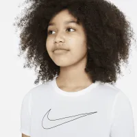 Nike One Big дитячі (Girls') Dri-FIT Short-Sleeve тренувальні Top колір білий