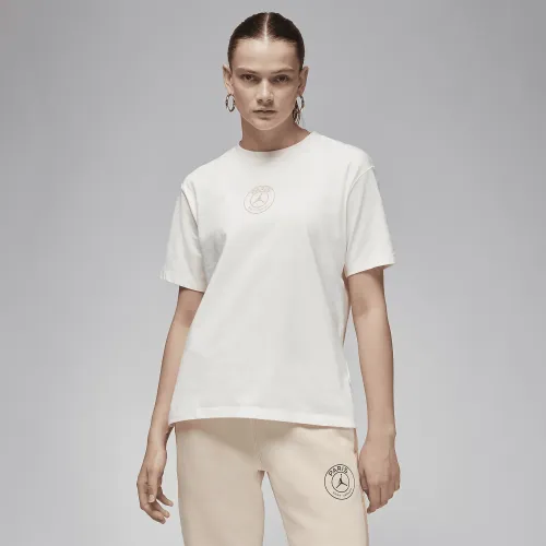 Nike Paris Saint-Germain жіноча Jordan Soccer Graphic футболка колір білий