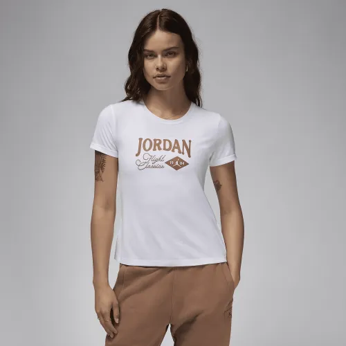 Nike Jordan жіноча Graphic Slim футболка колір білий