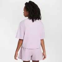 Nike One Relaxed Big дитячі (Girls') Dri-FIT Short-Sleeve Top колір фіолетовий