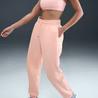 Nike Sportswear Phoenix Fleece женская С высокой Талией оверсайз Sweatpants Pink