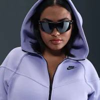 Nike Sportswear Tech Fleece Windrunner жіноча Full-Zip Толстовка з капюшоном (великі розміри) колір фіолетовий