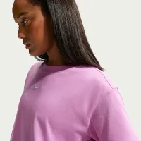 Nike Sportswear женская Loose Short-Sleeve Cropped футболка цвет фиолетовый