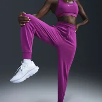 Nike Dri-FIT One жіноча З високою талією 7/8 French Terry Joggers колір фіолетовий