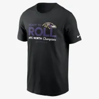 Baltimore Ravens 2024 AFC North Champions Trophy Collection мужские Nike NFL футболка цвет черный
