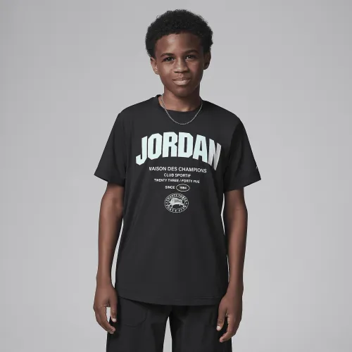Nike Jordan Big дитячі Dri-FIT Des Champions футболка колір чорний