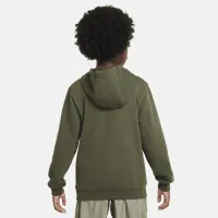Nike Sportswear Club Big детские Pullover Толстовка с капюшоном цвет зеленый