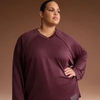 NikeSKIMS Airy жіноча оверсайз V-Neck Long-Sleeve Top колір червоний